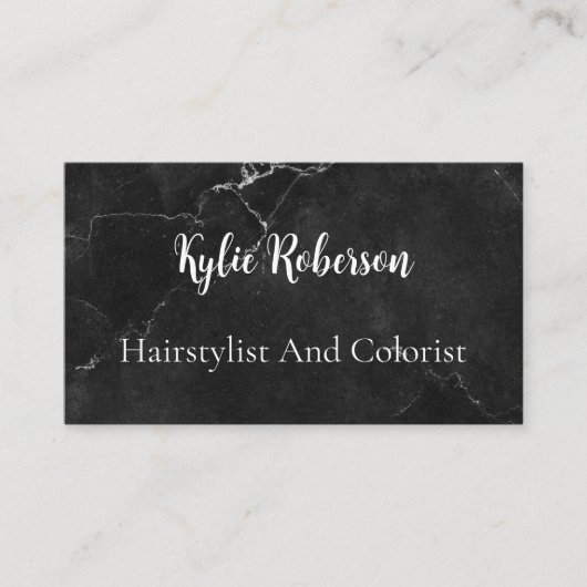 Schwarzer Marmor Terminkarte (Vorderseite)