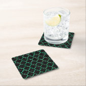 SCHWARZER MARMOR TILE1 U. GRÜNER MARMOR (R) RECHTECKIGER PAPPUNTERSETZER (Vor Ort)