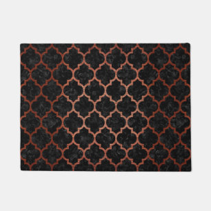 SCHWARZER MARMOR TILE1 U. KUPFER GEBÜRSTETES FUßMATTE