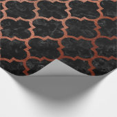 SCHWARZER MARMOR TILE1 U. KUPFER GEBÜRSTETES GESCHENKPAPIER (Ecke)