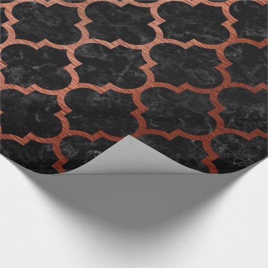 SCHWARZER MARMOR TILE1 U. KUPFER GEBÜRSTETES GESCHENKPAPIER (Ecke)