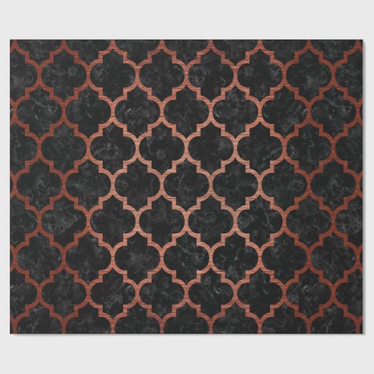 SCHWARZER MARMOR TILE1 U. KUPFER GEBÜRSTETES GESCHENKPAPIER (Flach)