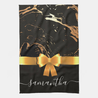 Schwarzer Marmor und Band Geschirrtuch