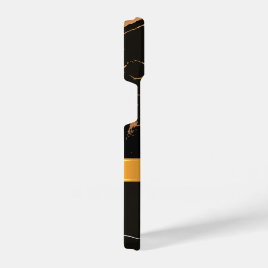 Schwarzer Marmor und Band iPhone Hülle (Rechte Seite)