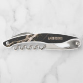 Schwarzer Marmor und beige Körner Kellnermesser (Rückseite)