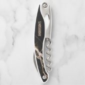 Schwarzer Marmor und beige Körner Kellnermesser (Rückseite)