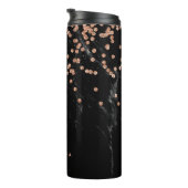 Schwarzer Marmor und Glam Imitate Rose Gold Thermosbecher (Nach rechts gedreht)