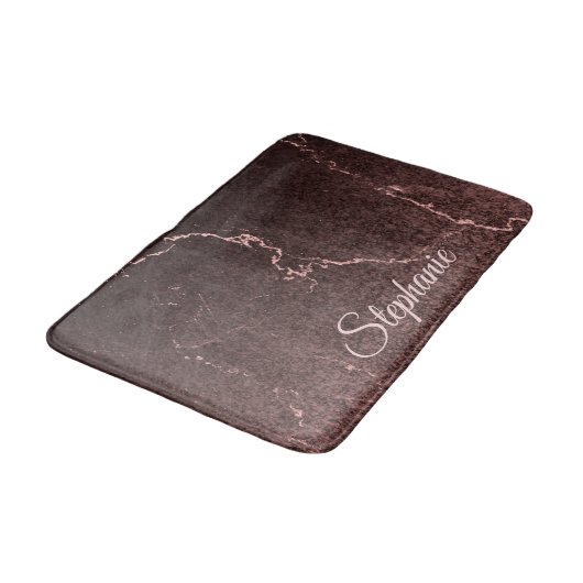 Schwarzer Marmor und Glitzer Badematte (Schrägansicht)