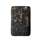 Schwarzer Marmor und Glitzer Badematte (Vorderseite Vertikal)