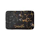 Schwarzer Marmor und Glitzer Badematte (Vorderseite)