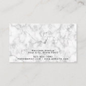 Schwarzer Marmor und Gold Moderne Monogram BC Visitenkarte (Rückseite)