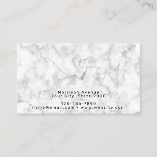 Schwarzer Marmor und Gold Moderne Monogram BC Visitenkarte (Rückseite)