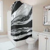 Schwarzer Marmor und Mutter der Perle Duschvorhang (Beispiel)