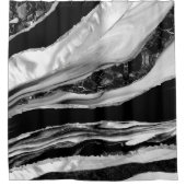 Schwarzer Marmor und Mutter der Perle Duschvorhang (Vorderseite)