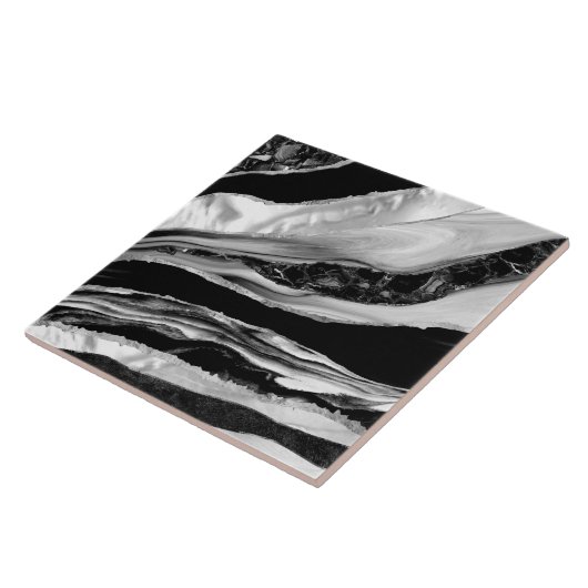 Schwarzer Marmor und Mutter der Perle Fliese (Seite)