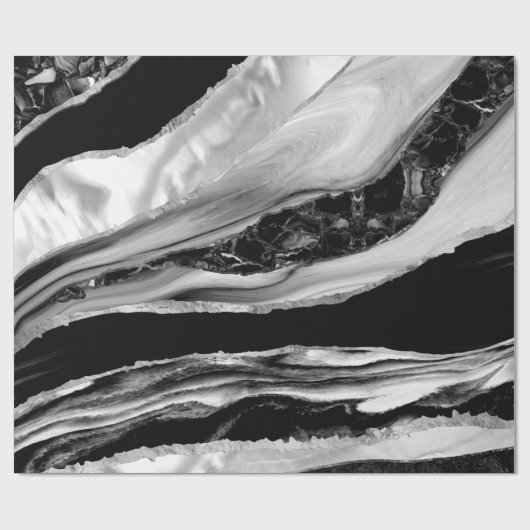 Schwarzer Marmor und Mutter der Perle Geschenkpapier (Flach)