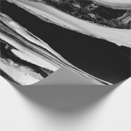 Schwarzer Marmor und Mutter der Perle Geschenkpapier (Ecke)