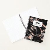 Schwarzer Marmor und Rose Gold Personalisiert Notizblock (Innenseite)