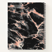 Schwarzer Marmor und Rose Gold Personalisiert Notizblock (Rückseite)