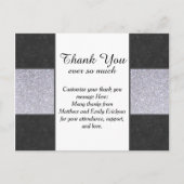 Schwarzer Marmor und Silber-Glitzer-Panel-Design Postkarte (Vorderseite)