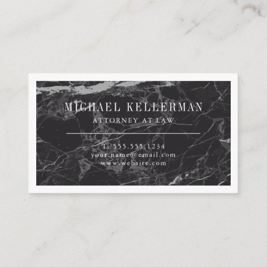 Schwarzer Marmor Visitenkarte (Rückseite)