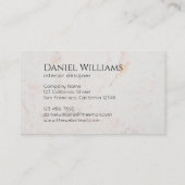 Schwarzer Marmor Weißes Monogramm Modernes Elegant Visitenkarte (Rückseite)