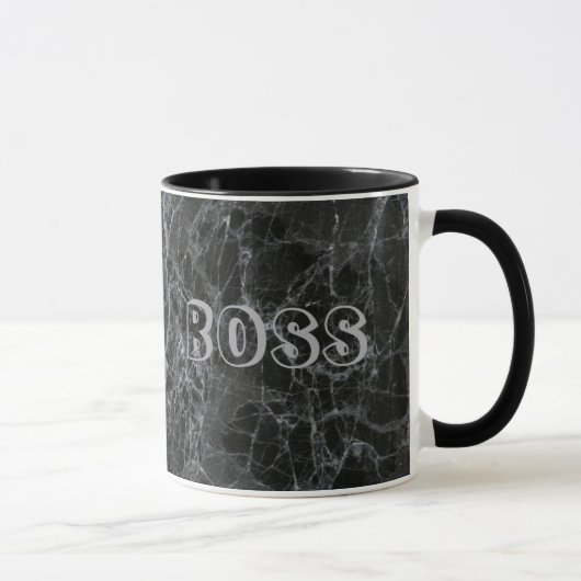 Schwarzer Marmorboss Tasse (Rechts)