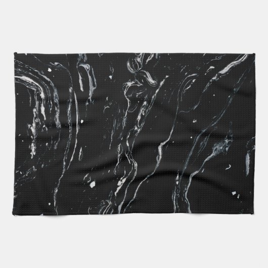 Schwarzer Marmorraum Handtuch (Horizontal)