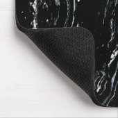 Schwarzer Marmorraum Mousepad (Ecke)