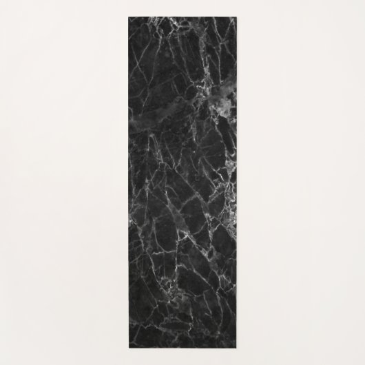 Schwarzer Marmorsteinlook Yogamatte (Vorderseite)