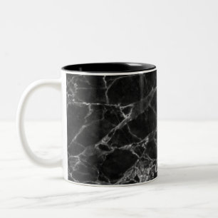 Schwarzer Marmorsteinlook Zweifarbige Tasse