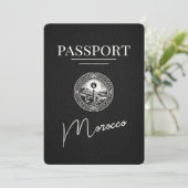 Schwarzer Marokko Reisepass Save The Date (Stehend Vorderseite)