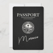 Schwarzer Marokko Reisepass Save The Date (Vorderseite)