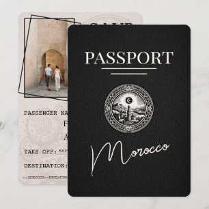 Schwarzer Marokko Reisepass Save The Date