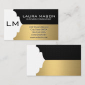 Schwarzer Mesh mit Monogramm aus Corporate Gold Visitenkarte (Vorne/Hinten)