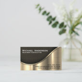 Schwarzer Mesh und Gold-Metallic Visitenkarte (Stehend Vorderseite)