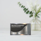 Schwarzer Mesh und metallische Grenze Visitenkarte (Stehend Vorderseite)