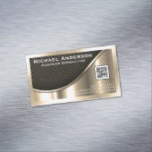 Schwarzer Mesh und metallisches Gold | QR-Code Magnetische Visitenkarte (Beispiel)