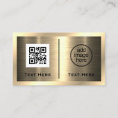 Schwarzer Mesh und metallisches Gold | QR-Code Visitenkarte (Rückseite)