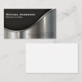 Schwarzer Mesh und metallisches Silber Visitenkarte (Vorne/Hinten)