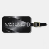 Schwarzer Metallbelag aus Aluminium Gepäckanhänger (Vorderseite horizontal)