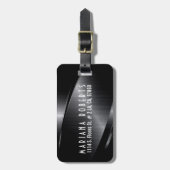 Schwarzer Metallbelag aus Aluminium Gepäckanhänger (Vorderseite vertikal)