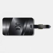 Schwarzer Metallbelag aus Aluminium Gepäckanhänger (Rückseite horizontal)