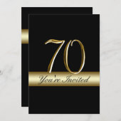 Schwarzer Metallgolddruck-70. Einladung (Vorne/Hinten)