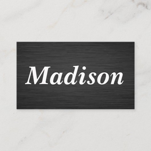 Schwarzer metallischer Hintergrund Visitenkarte (Vorderseite)