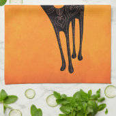 Schwarzer mexikanischer Tag der toten Katze Küchentuch (Gefaltet)