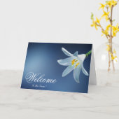 Schwarzer Minimal Daisy Willkommenswunsch Karte (Gelbe Blume)