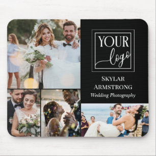 Schwarzer Minimaler Fotograf für Ihr Logo Mousepad