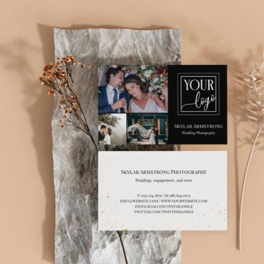 Schwarzer Minimaler Fotograf für Ihr Logo Visitenkarte