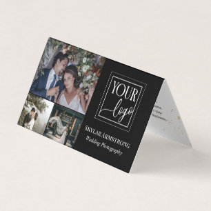 Schwarzer Minimaler Fotograf für Ihr Logo Visitenkarten